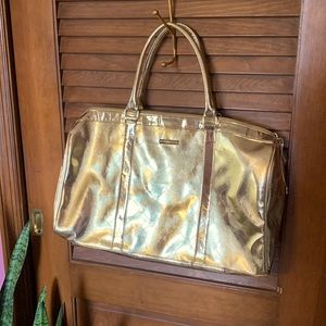 BCBG maxazria duffel bag gold